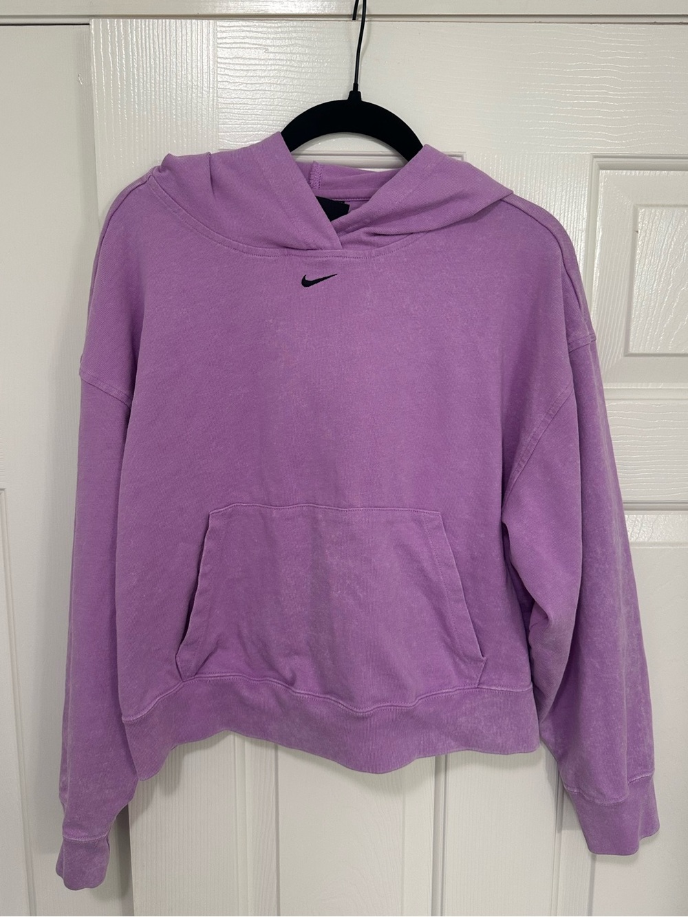 Nike Women's Purple Cropped Pullover Hoodie